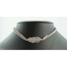 Feather with silk bracelet/necklace 